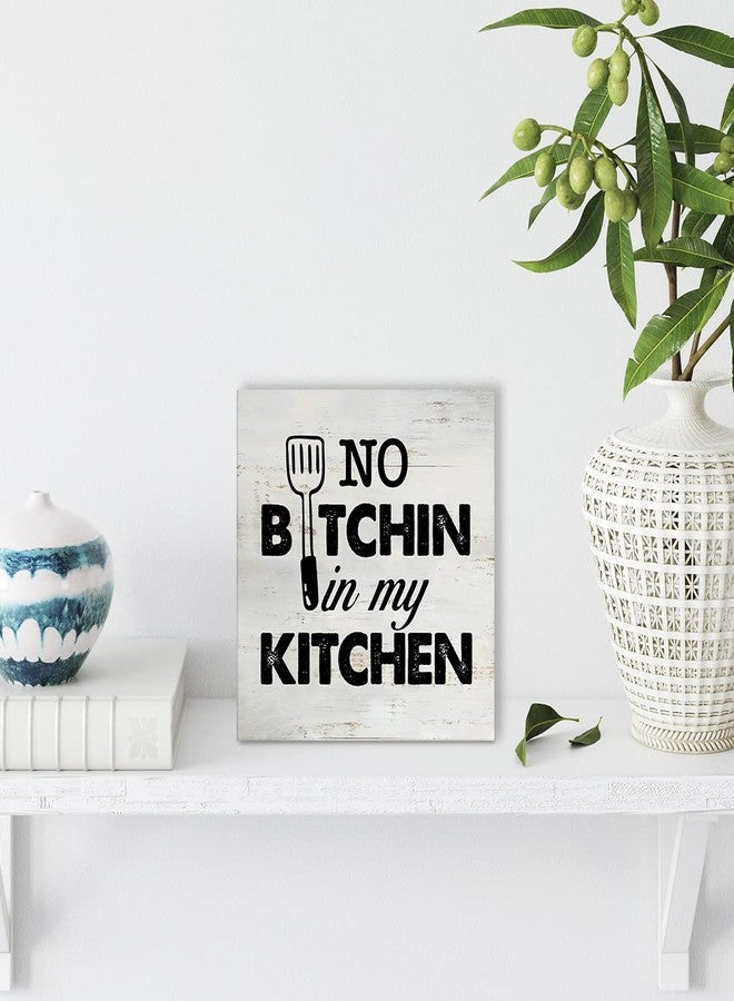 MAVOTEN Rustic in My Kitchen Wood Box Sign Funny Kitchen Wooden Box Sign Farmhouse Home Desk Shelf Decor (5 X 5 Inch) - Image 5